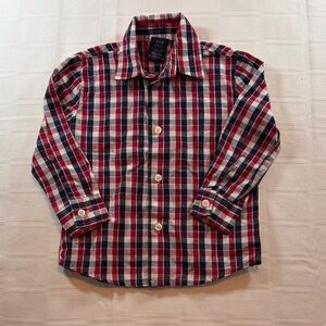 Nautica Kids Plaid Button-Down Shirt - Red, Blue, White